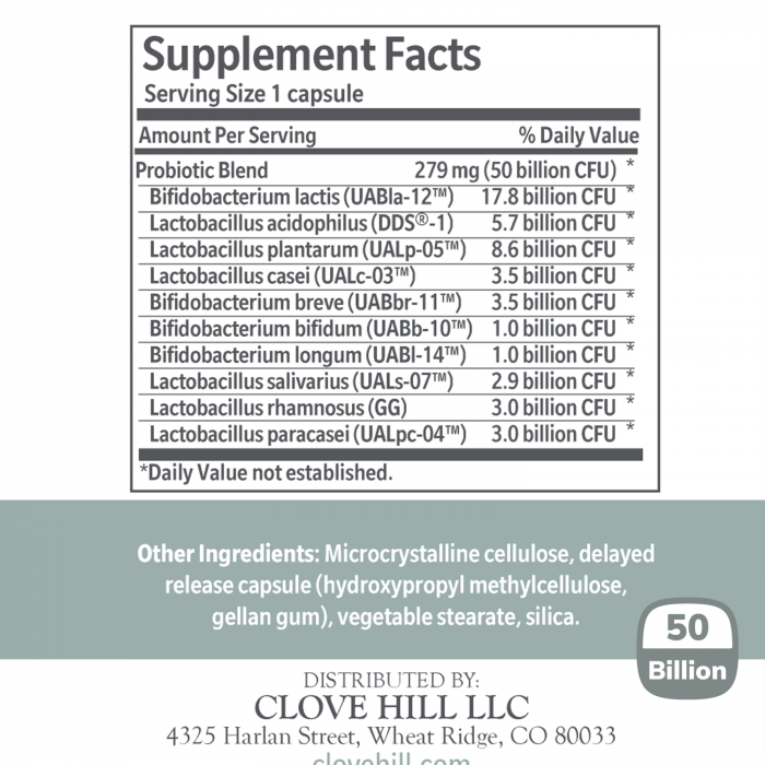 Clove Hill Clear Skin Probiotic-10 (50 billion - 30 caps)